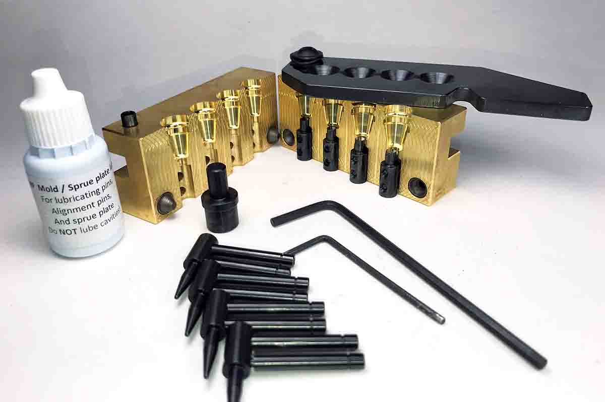 The MP moulds come with hex keys, a top punch, a bottle of oil and pins for appropriate moulds.